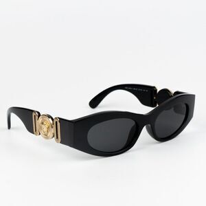 NEW Versace VE4480U GB1/87 Black Gold Dark Grey Oval Unisex Sunglasses